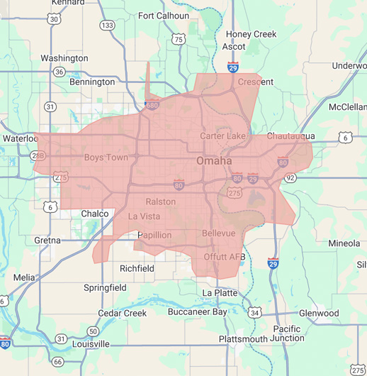 Greater Omaha Service Area Map